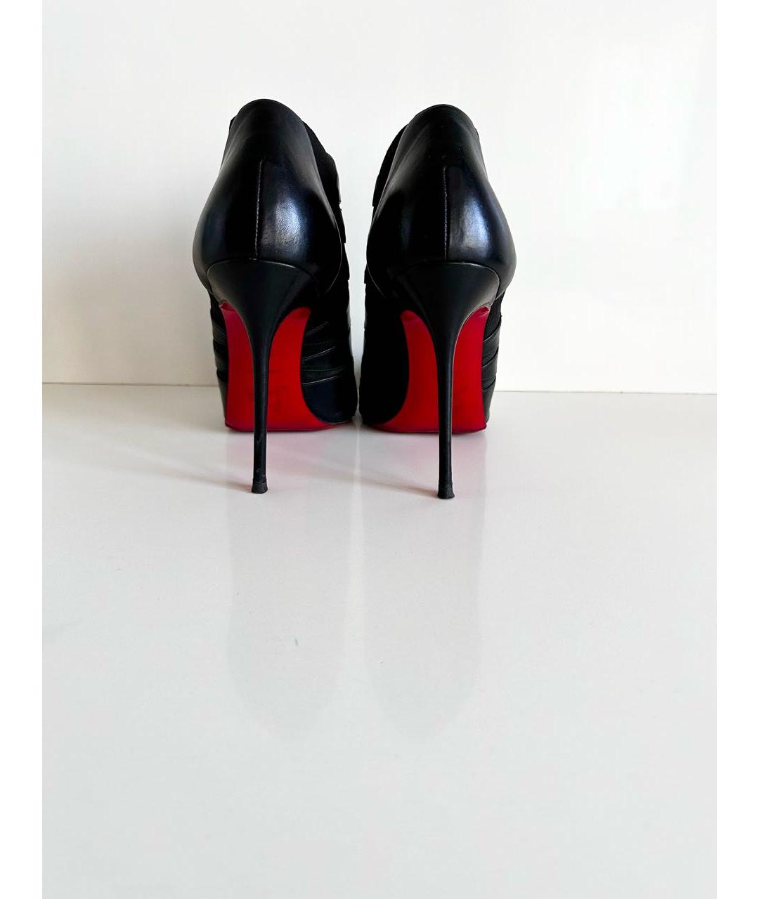 CHRISTIAN LOUBOUTIN Черные кожаные ботильоны, фото 3