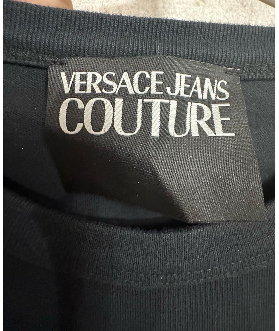 VERSACE JEANS COUTURE Темно-синяя хлопковая майка, фото 4