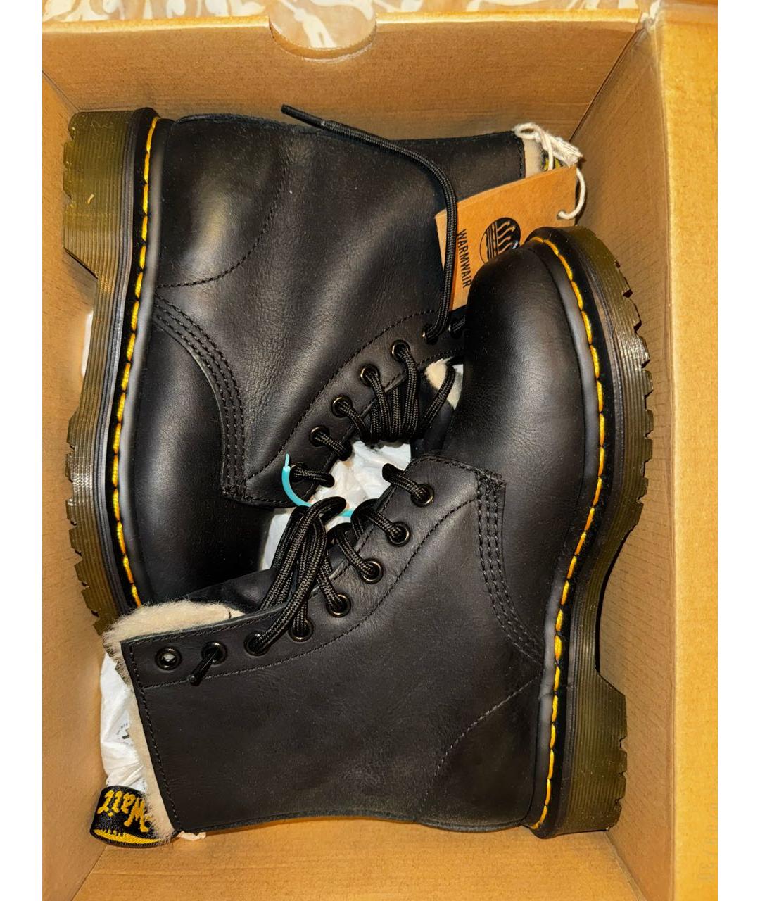 DR. MARTENS Черные кожаные ботинки, фото 5