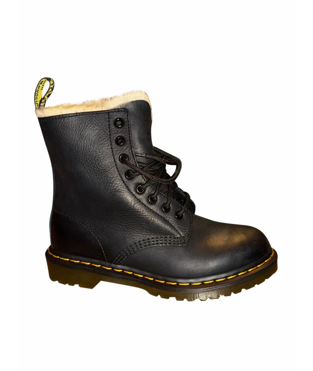 DR. MARTENS Черные кожаные ботинки, фото 1