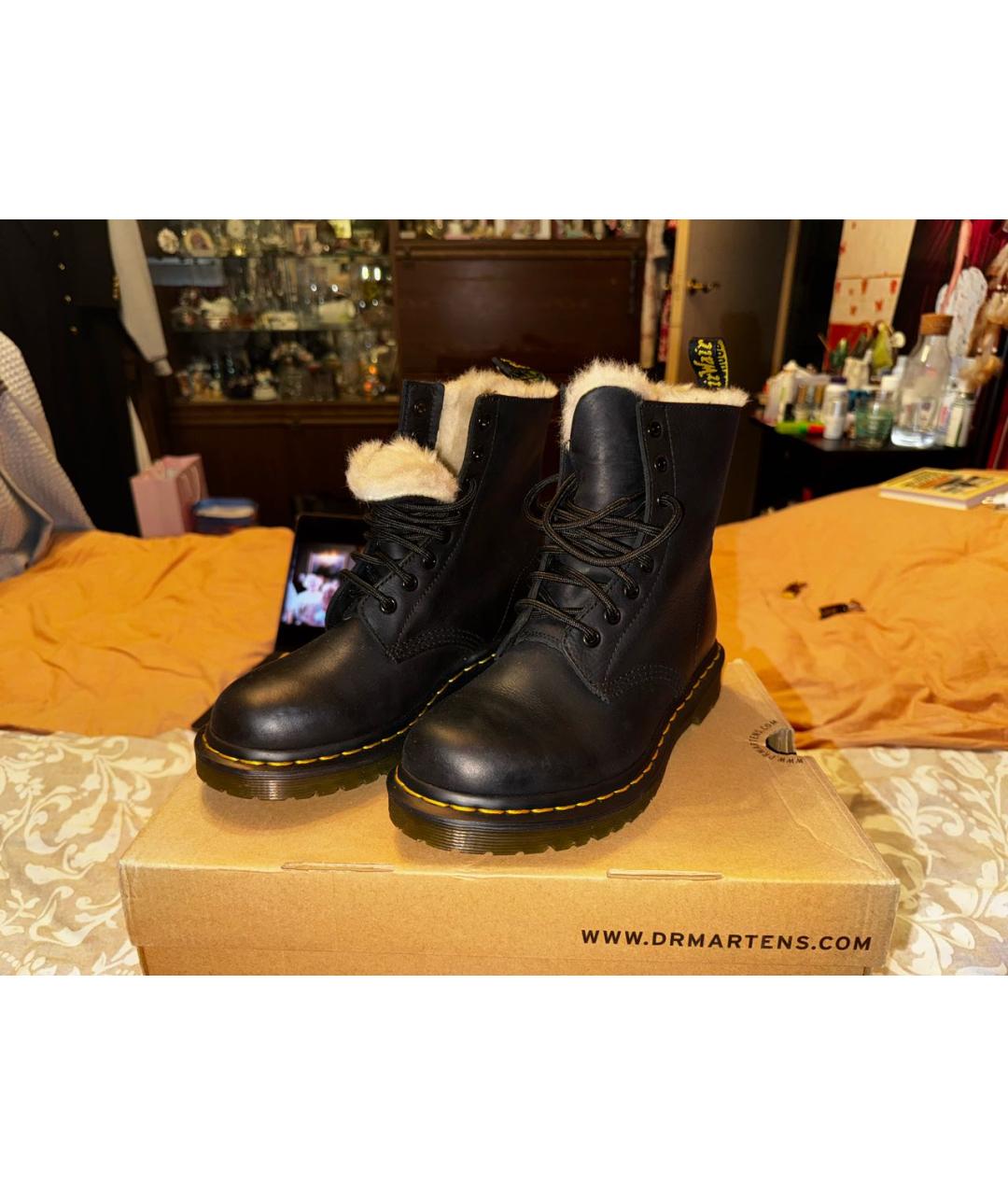 DR. MARTENS Черные кожаные ботинки, фото 2