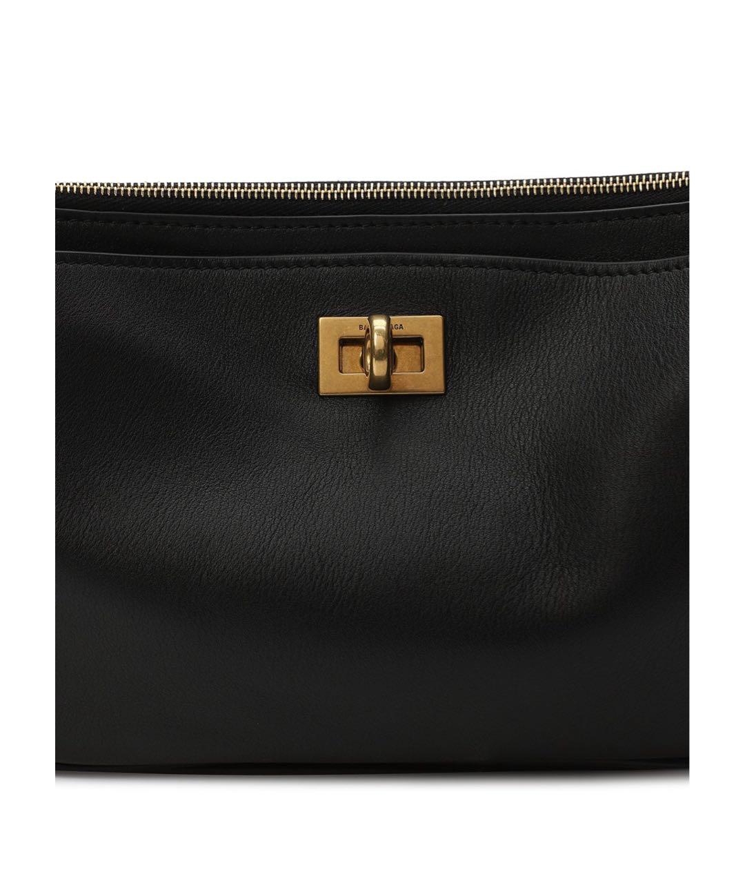 BALENCIAGA Черная кожаная сумка через плечо, фото 3