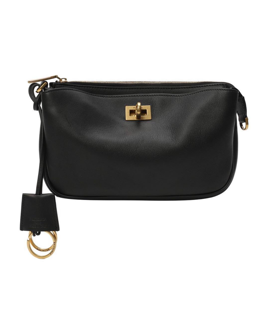 BALENCIAGA Черная кожаная сумка через плечо, фото 2