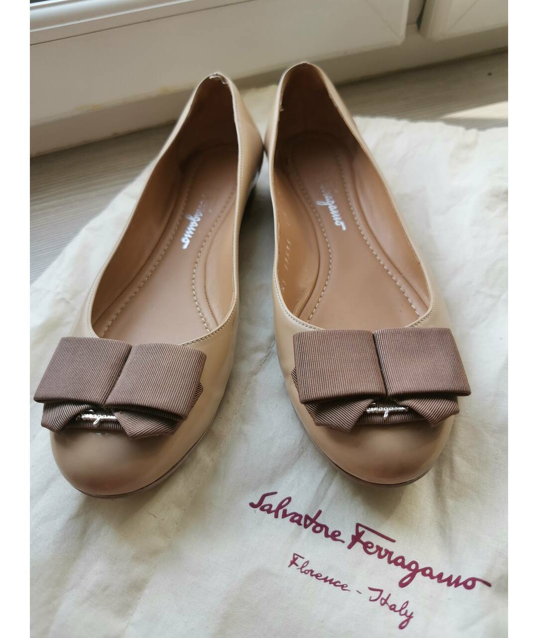 FERRAGAMO Розовые балетки из лакированной кожи, фото 3