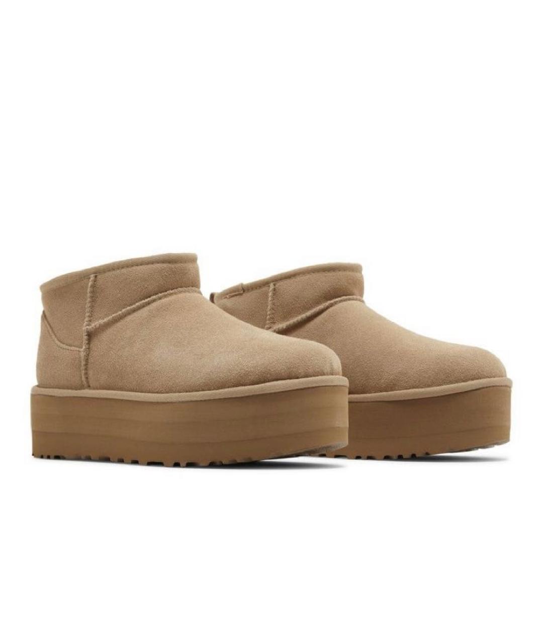 UGG AUSTRALIA Бежевые замшевые ботинки, фото 4