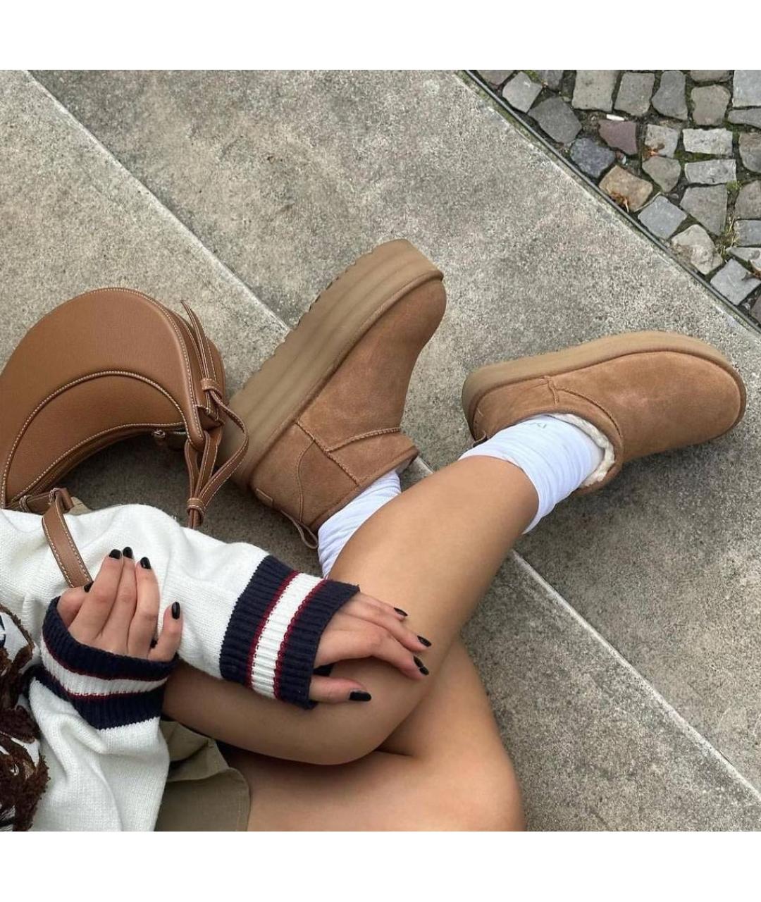 UGG AUSTRALIA Коричневые замшевые ботинки, фото 3