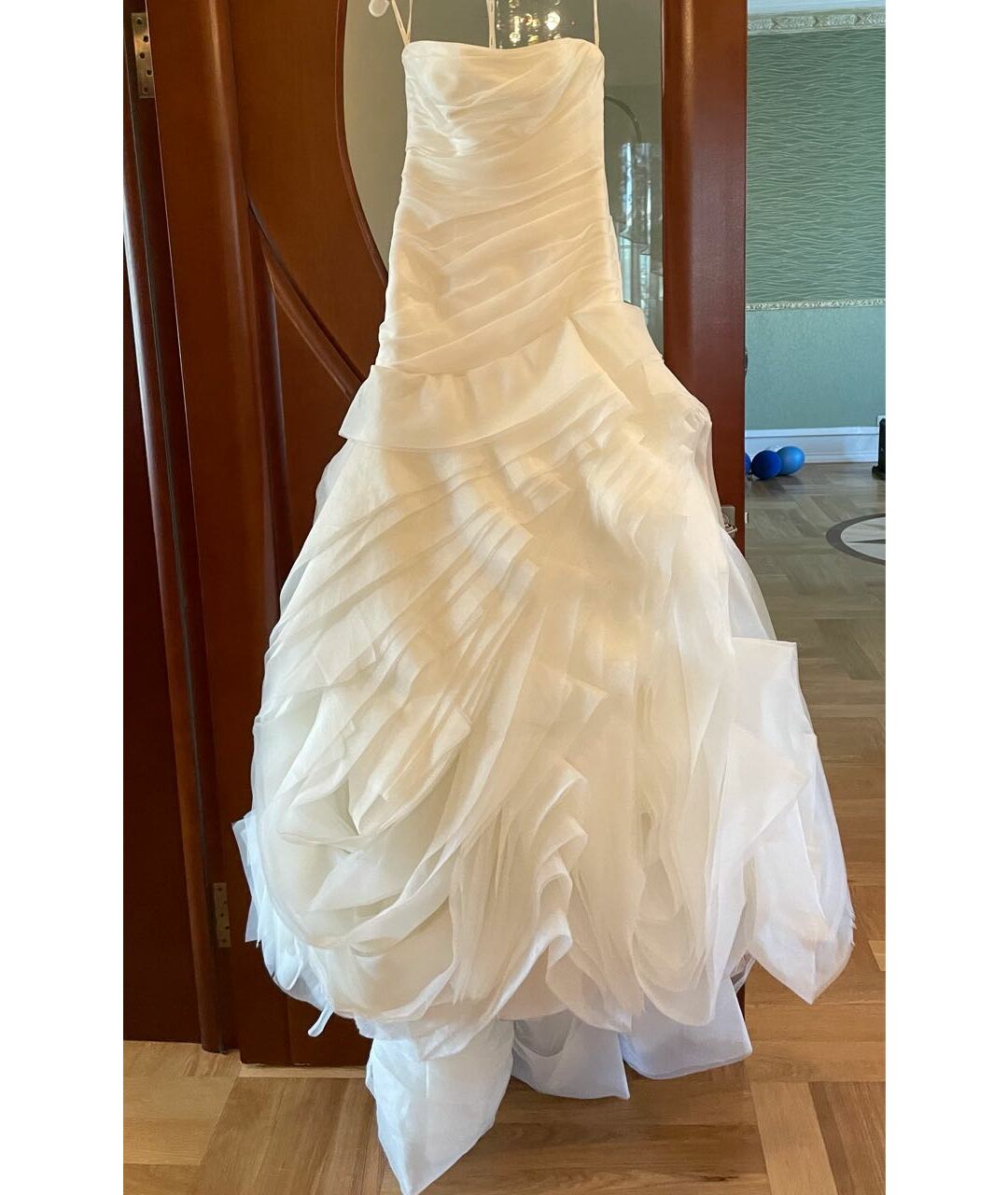 VERA WANG Белое полиэстеровое свадебное платье, фото 9