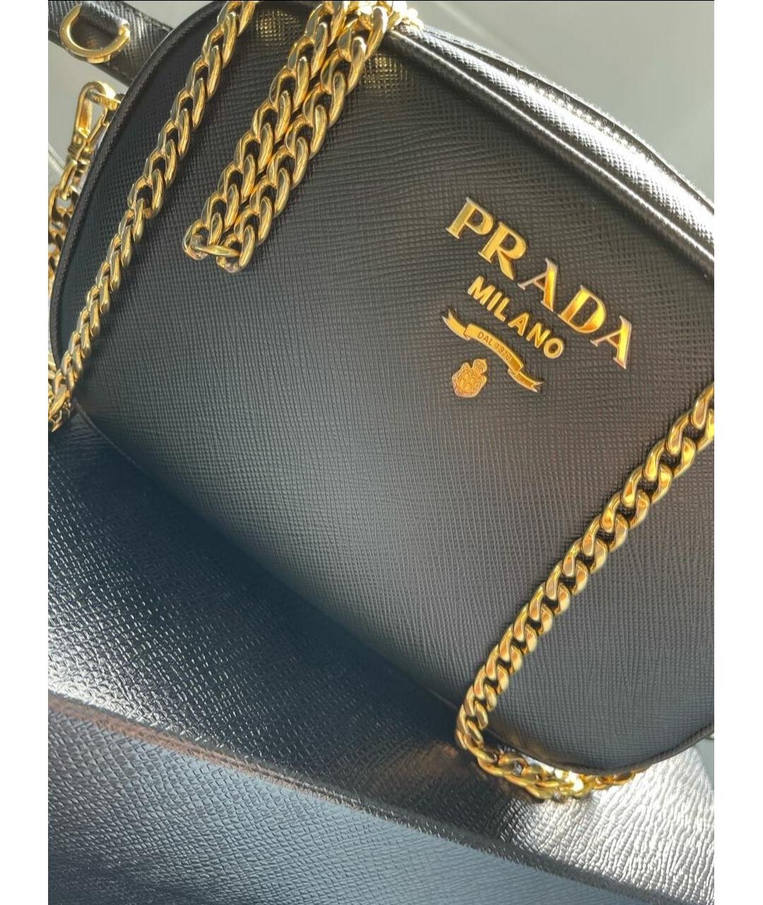 PRADA Черная кожаная сумка через плечо, фото 3