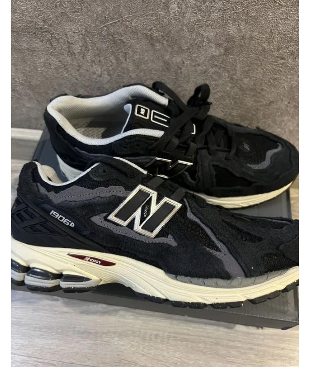 NEW BALANCE Черные замшевые низкие кроссовки / кеды, фото 2