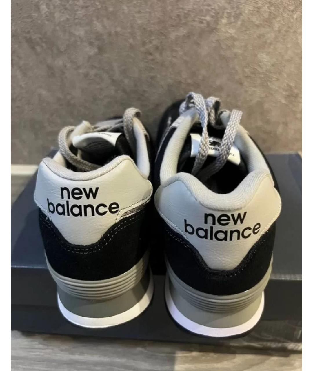 NEW BALANCE Черные замшевые низкие кроссовки / кеды, фото 3