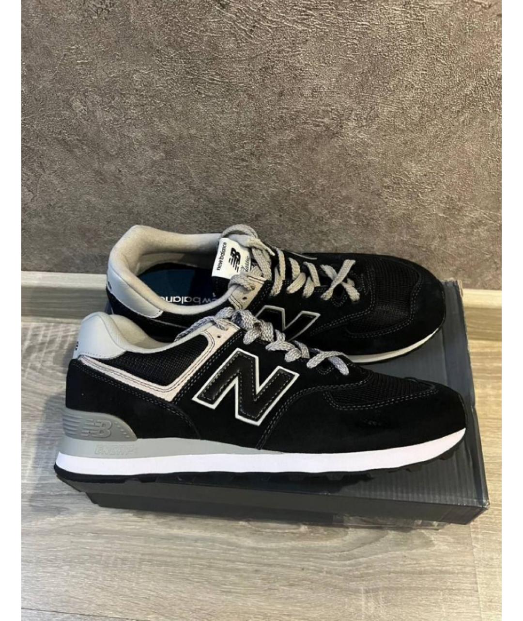 NEW BALANCE Черные замшевые низкие кроссовки / кеды, фото 2