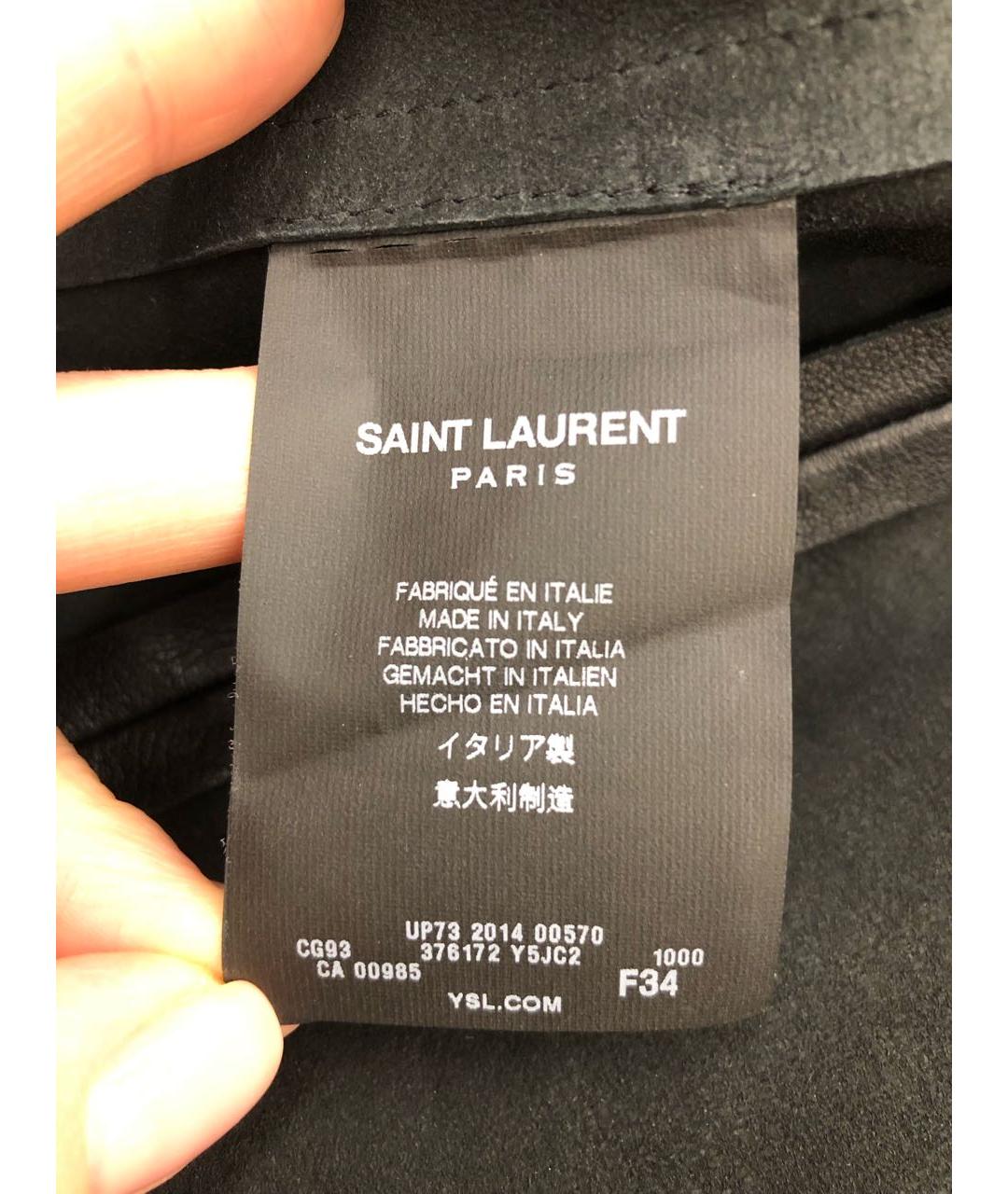 SAINT LAURENT Черное кожаное коктейльное платье, фото 5