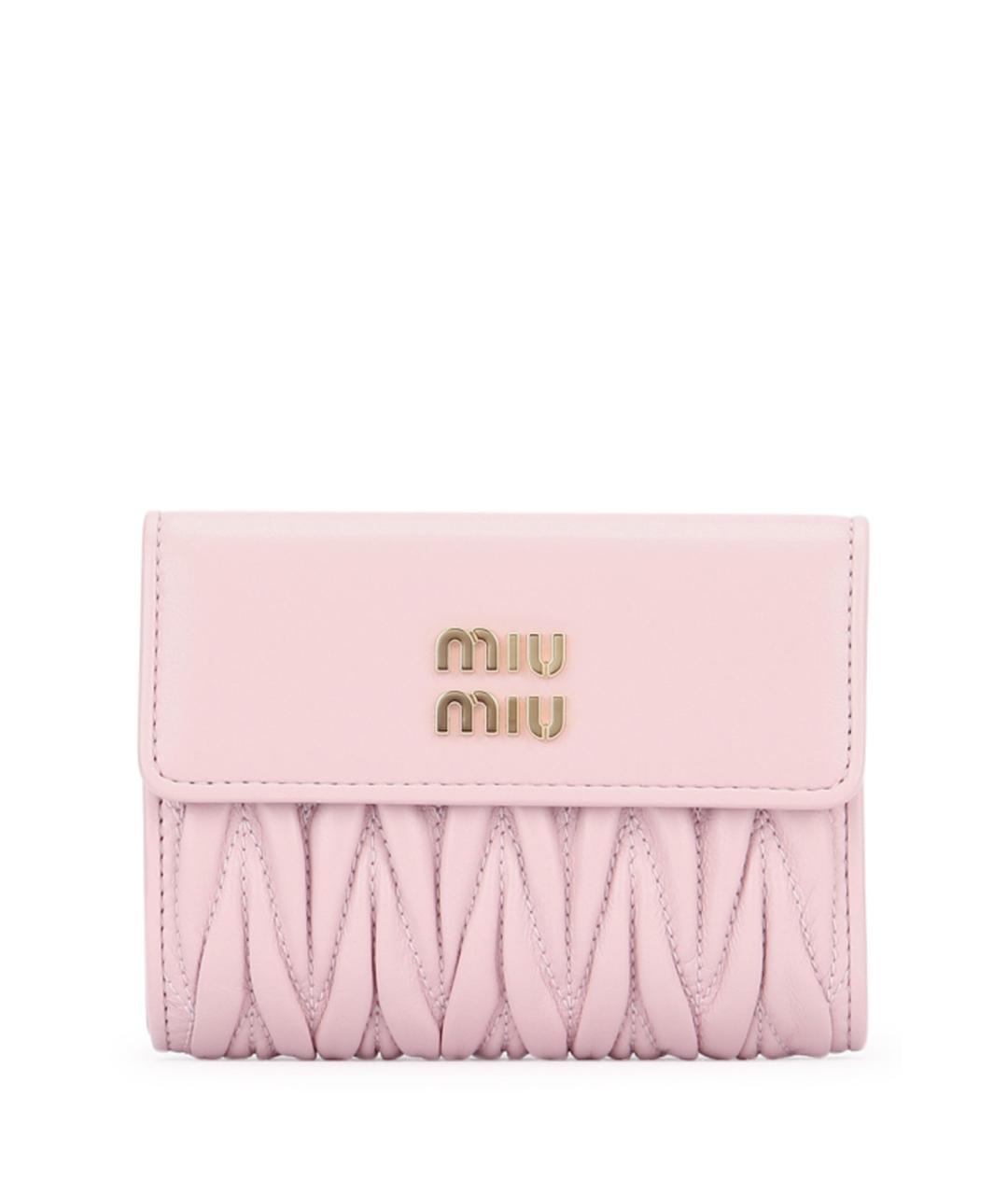 MIU MIU Розовый кожаный кошелек, фото 1