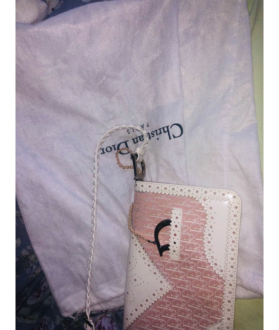 CHRISTIAN DIOR VINTAGE Розовая тканевая сумка тоут, фото 4