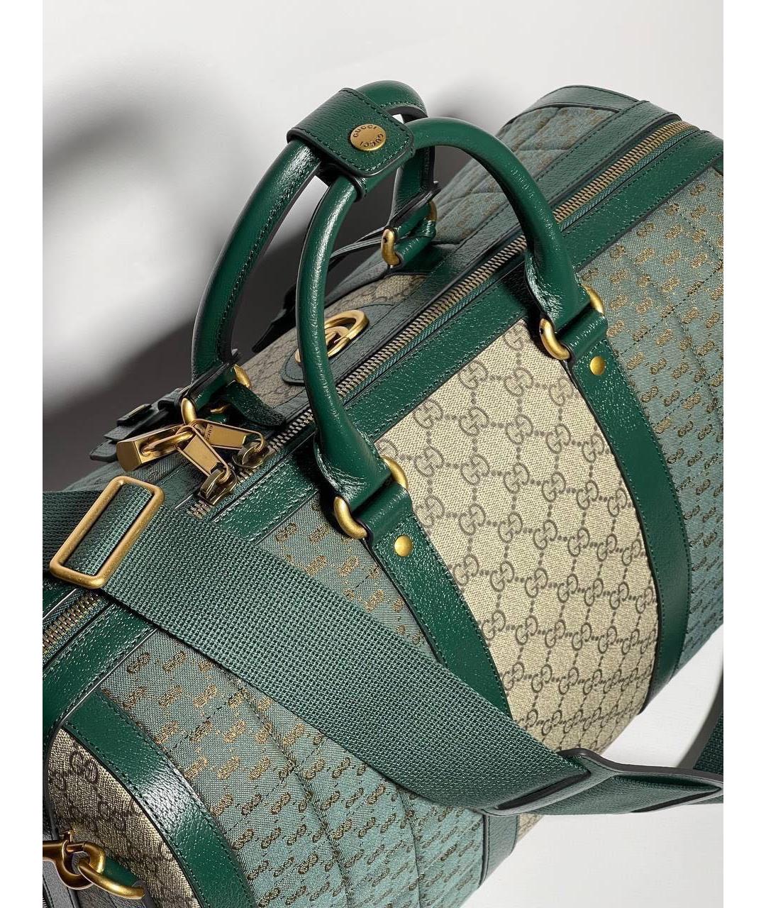 GUCCI Зеленая кожаная дорожная/спортивная сумка, фото 4