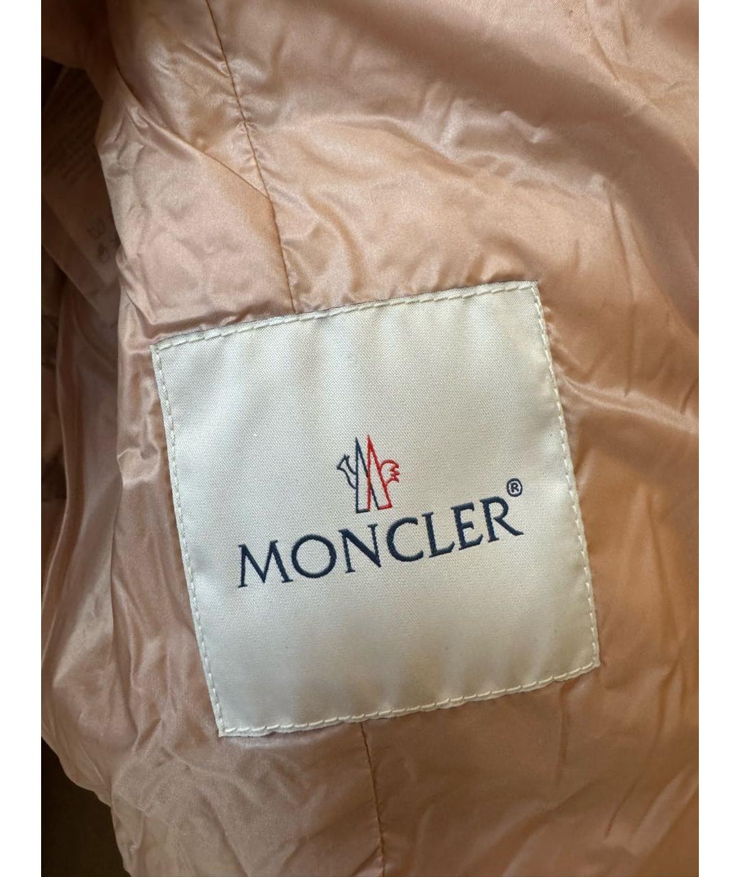 MONCLER Розовый полиамидовый пуховик, фото 4