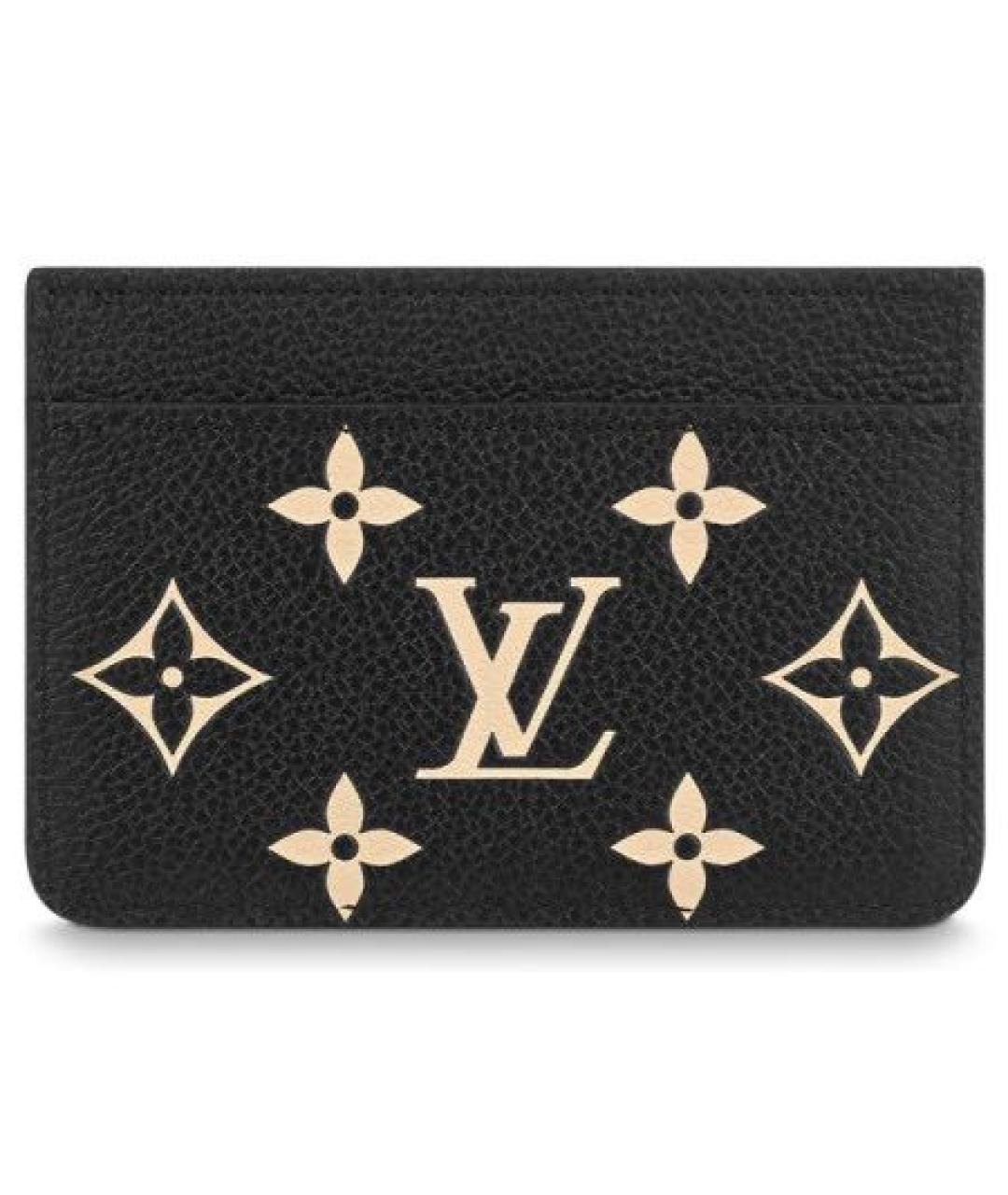 LOUIS VUITTON Черный кожаный кардхолдер, фото 4