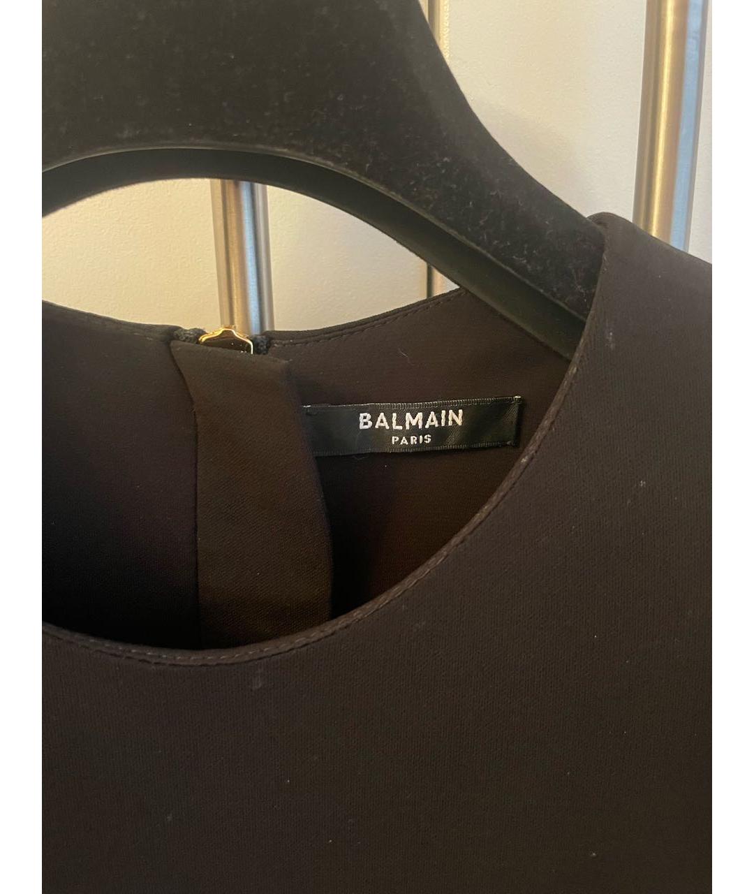 BALMAIN Черное вискозное вечернее платье, фото 3