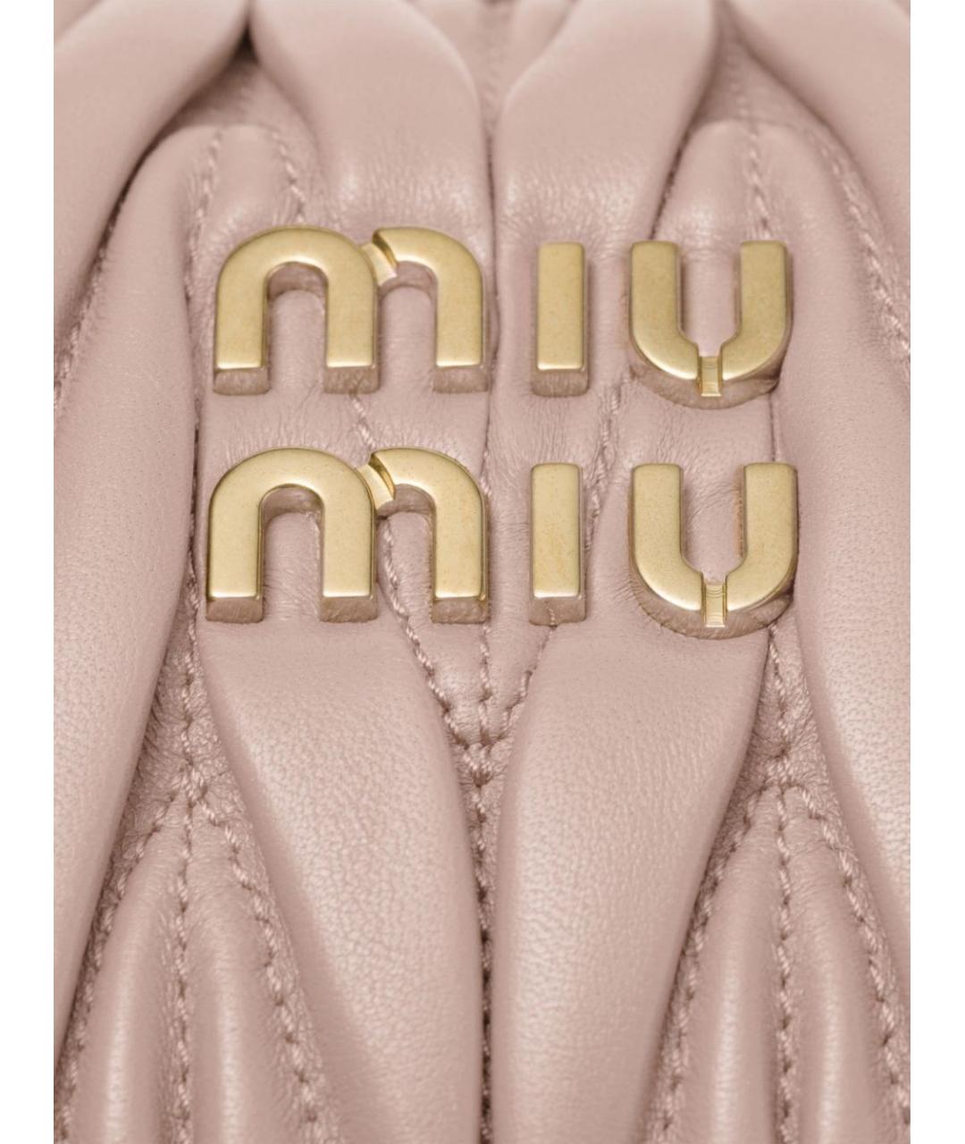 MIU MIU Розовая кожаная сумка с короткими ручками, фото 5