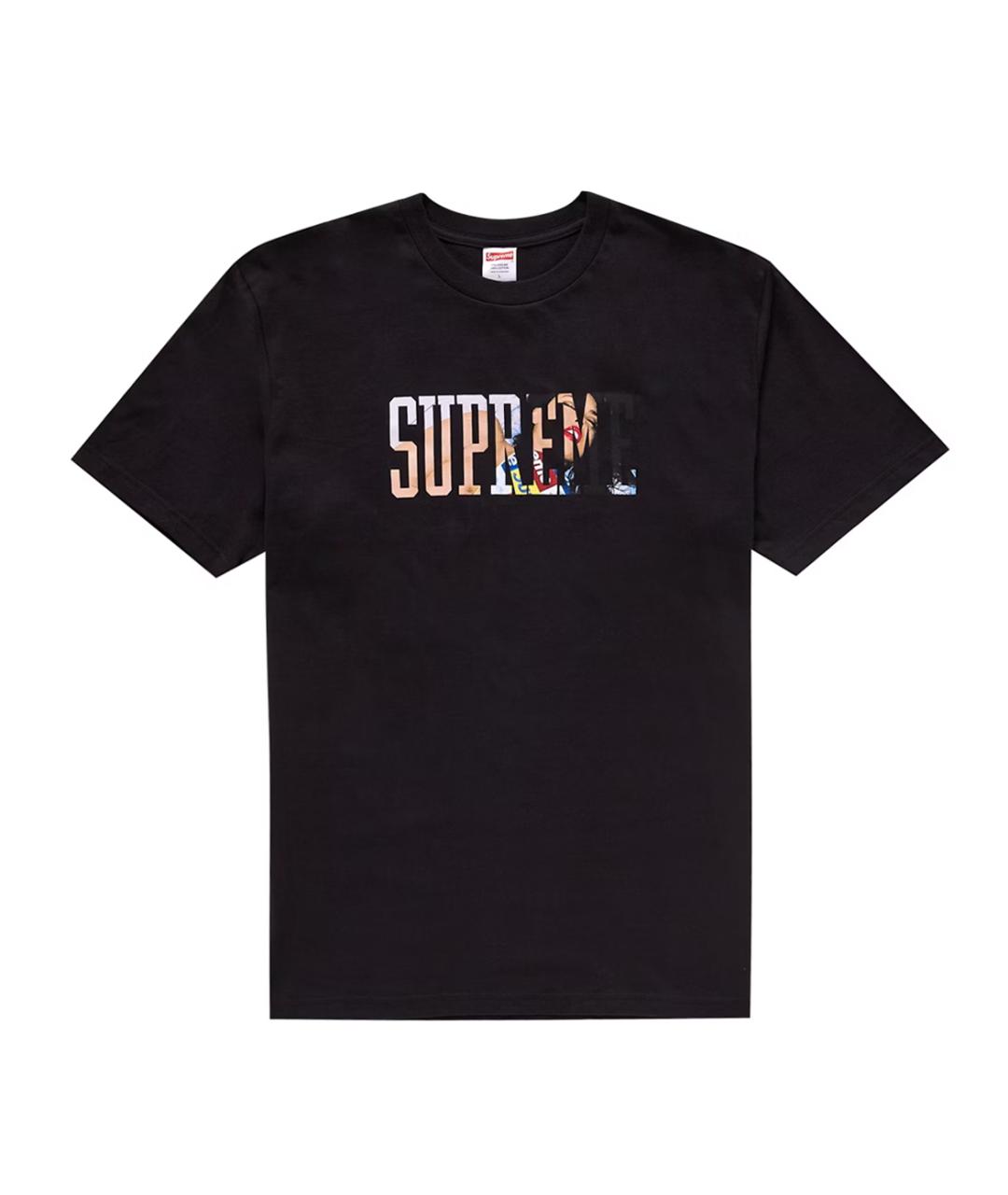 SUPREME Черная хлопковая футболка, фото 1