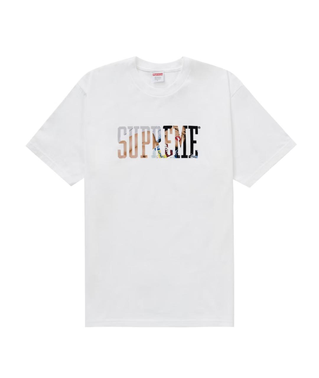 SUPREME Белая хлопковая футболка, фото 1