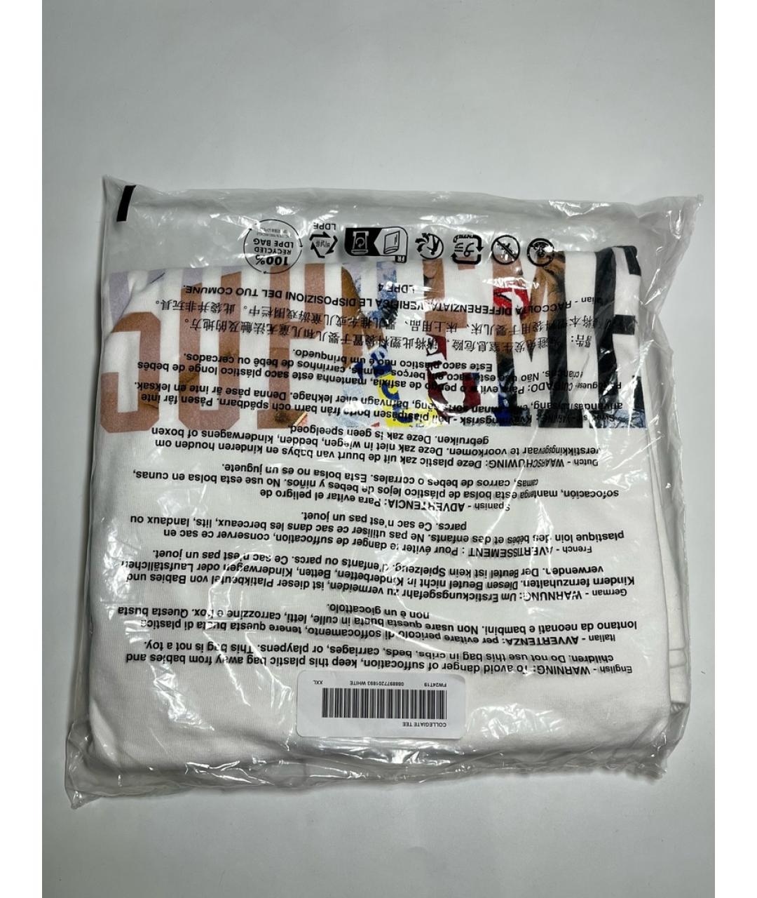 SUPREME Белая хлопковая футболка, фото 3