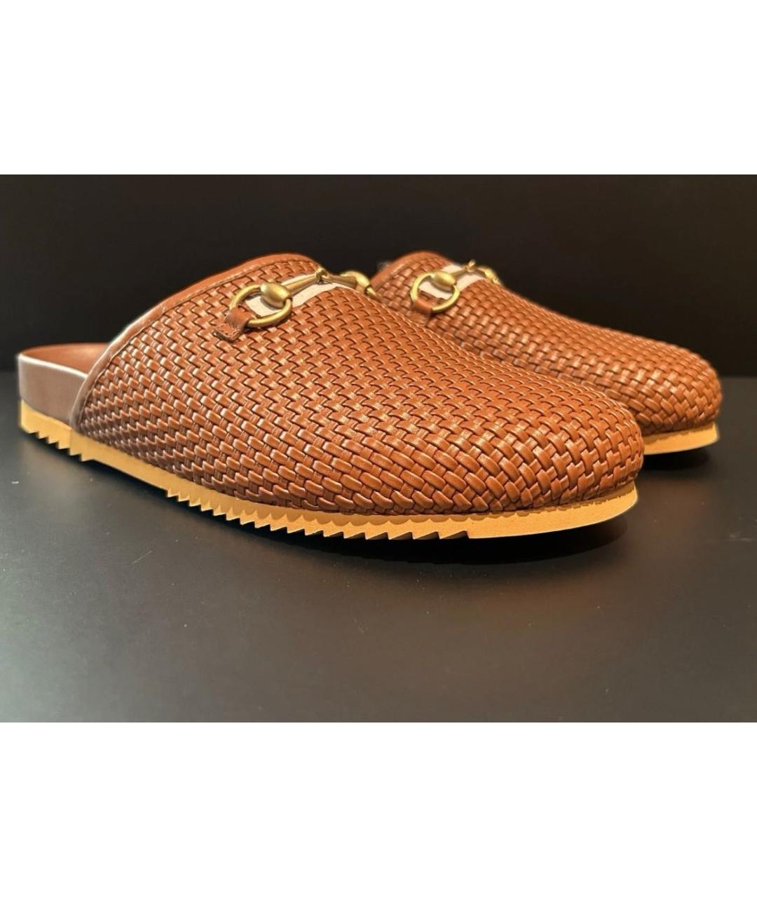 GUCCI Коричневые кожаные сандалии, фото 2