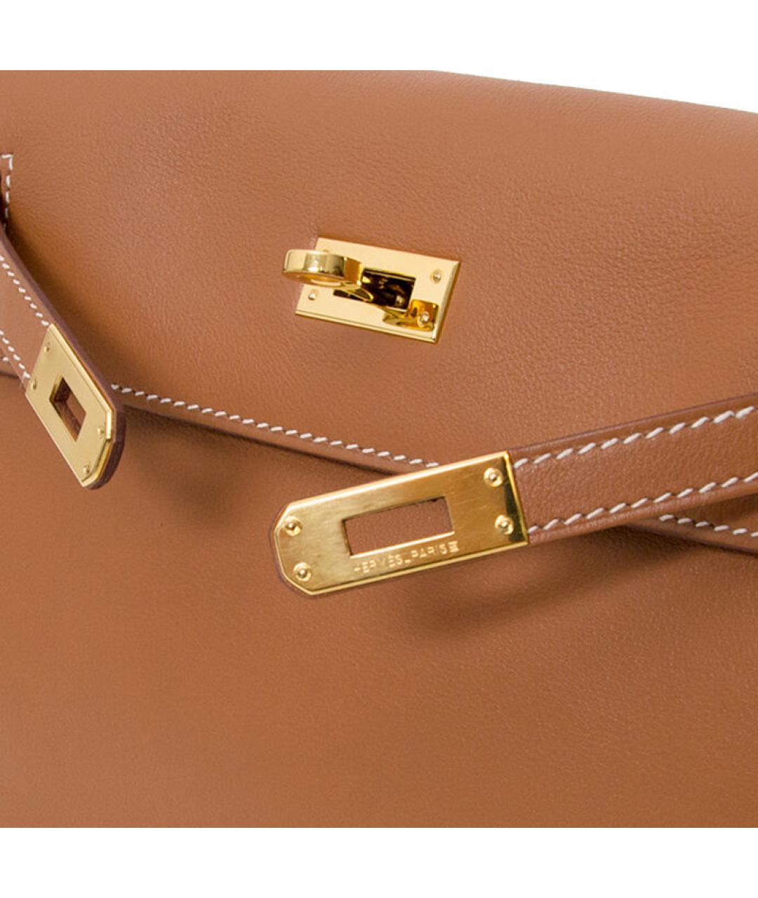 HERMES Коричневая кожаная сумка через плечо, фото 8
