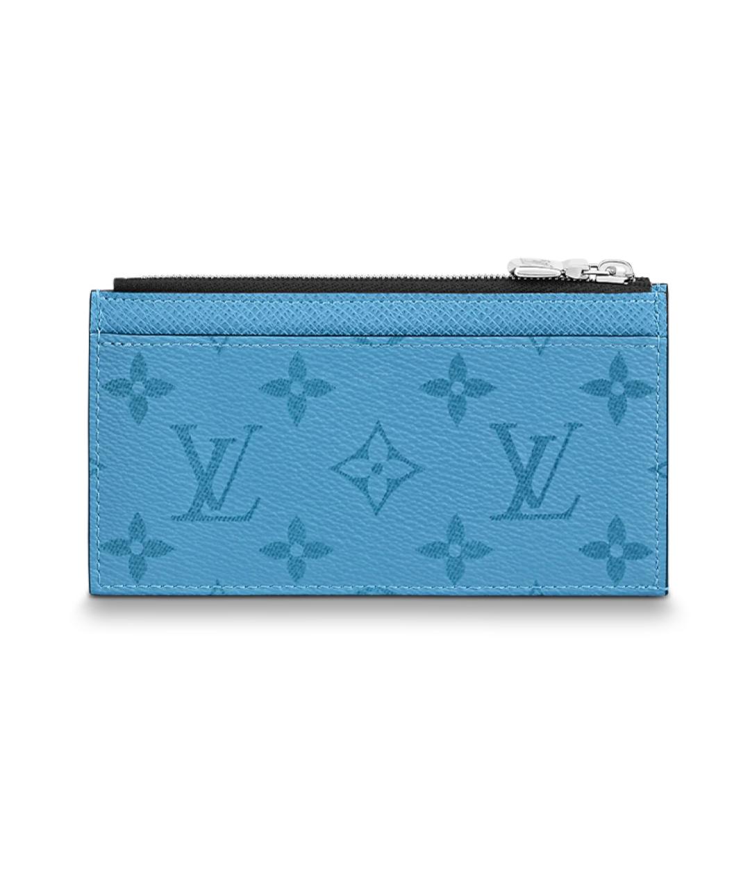 LOUIS VUITTON Голубой кожаный кардхолдер, фото 3