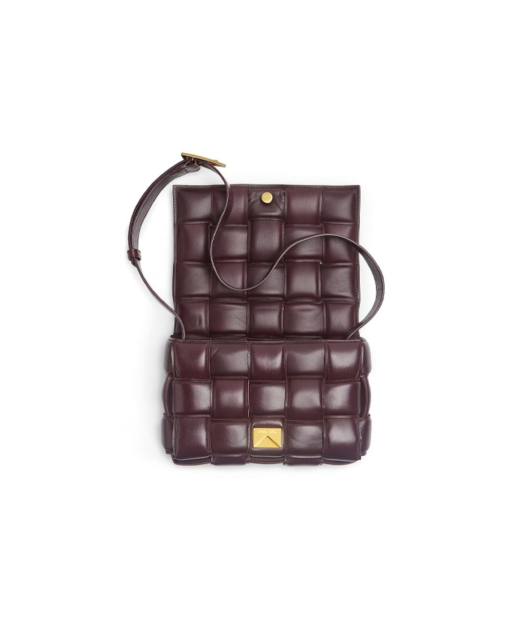 BOTTEGA VENETA Бордовая кожаная сумка через плечо, фото 3