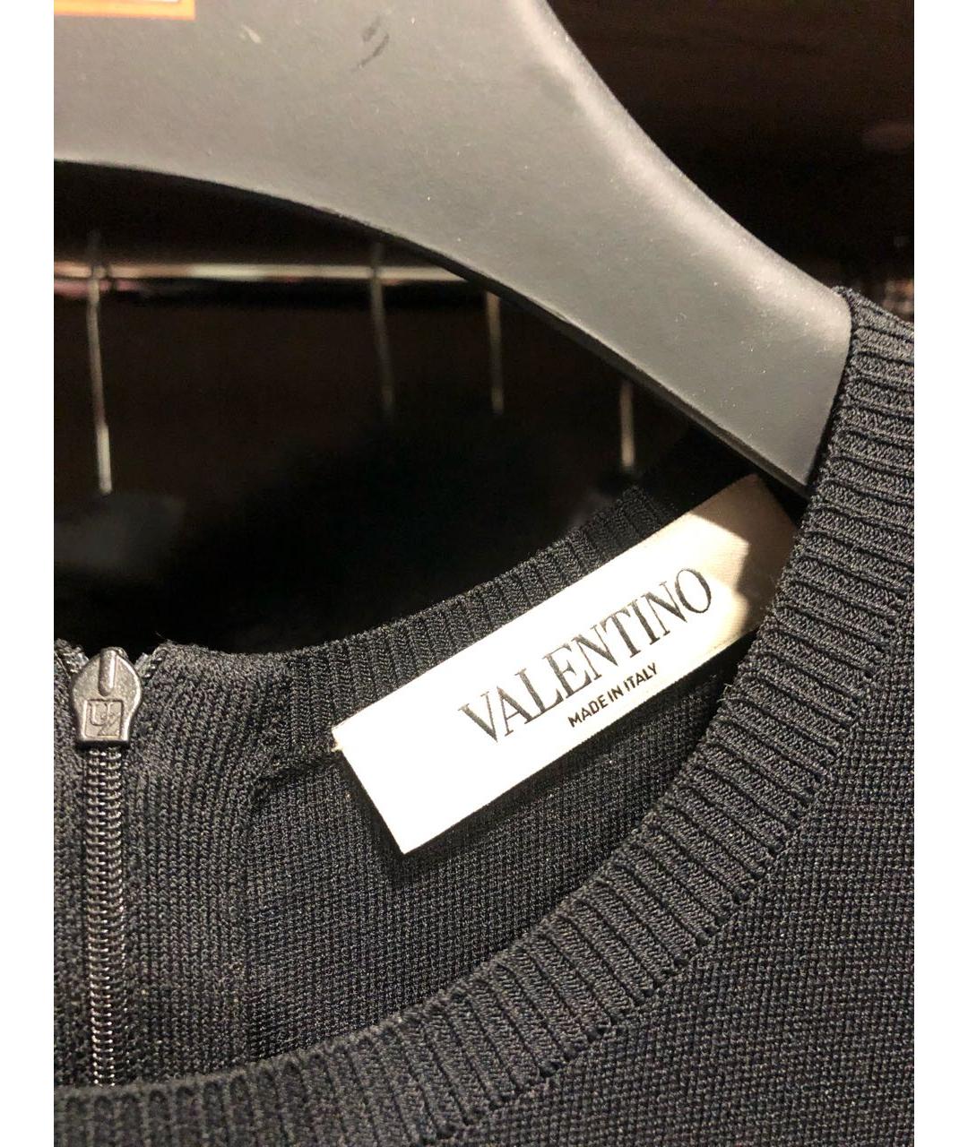 VALENTINO Черное вискозное повседневное платье, фото 3