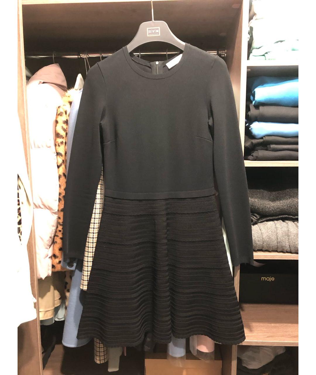 VALENTINO Черное вискозное повседневное платье, фото 5