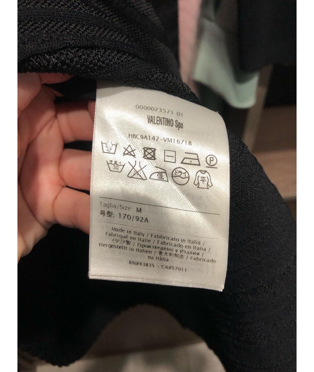 VALENTINO Черное вискозное повседневное платье, фото 4