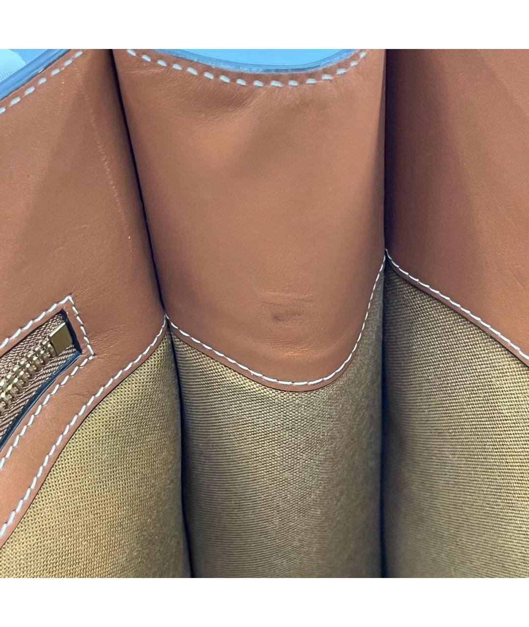 CELINE Коричневая кожаная сумка тоут, фото 7