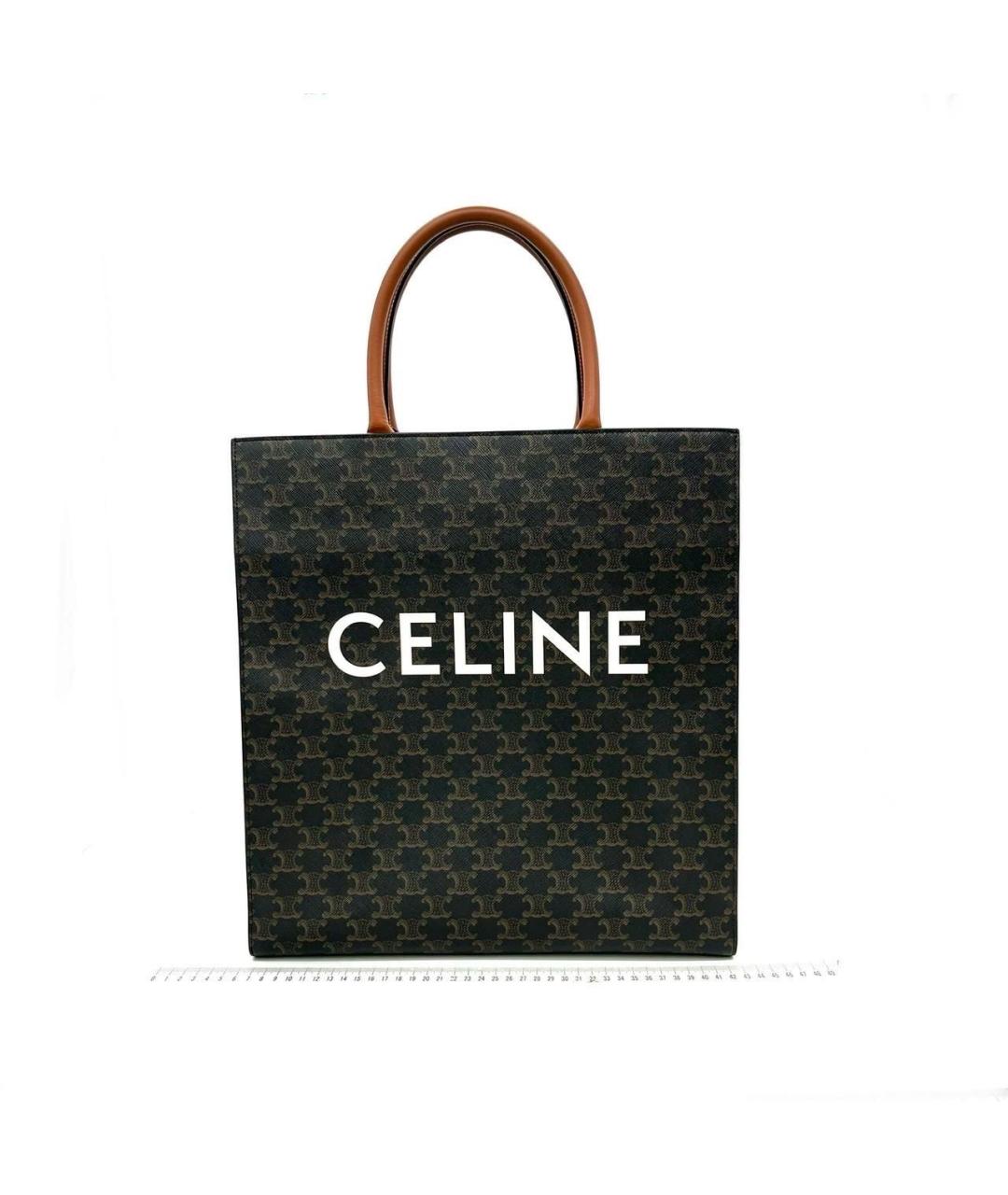 CELINE Коричневая кожаная сумка тоут, фото 1