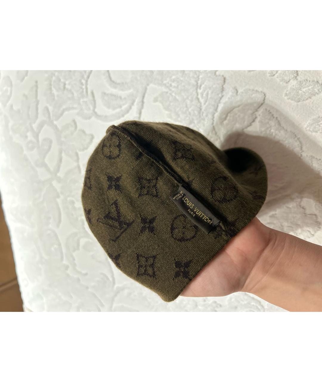 LOUIS VUITTON Коричневая кашемировая шапка, фото 3