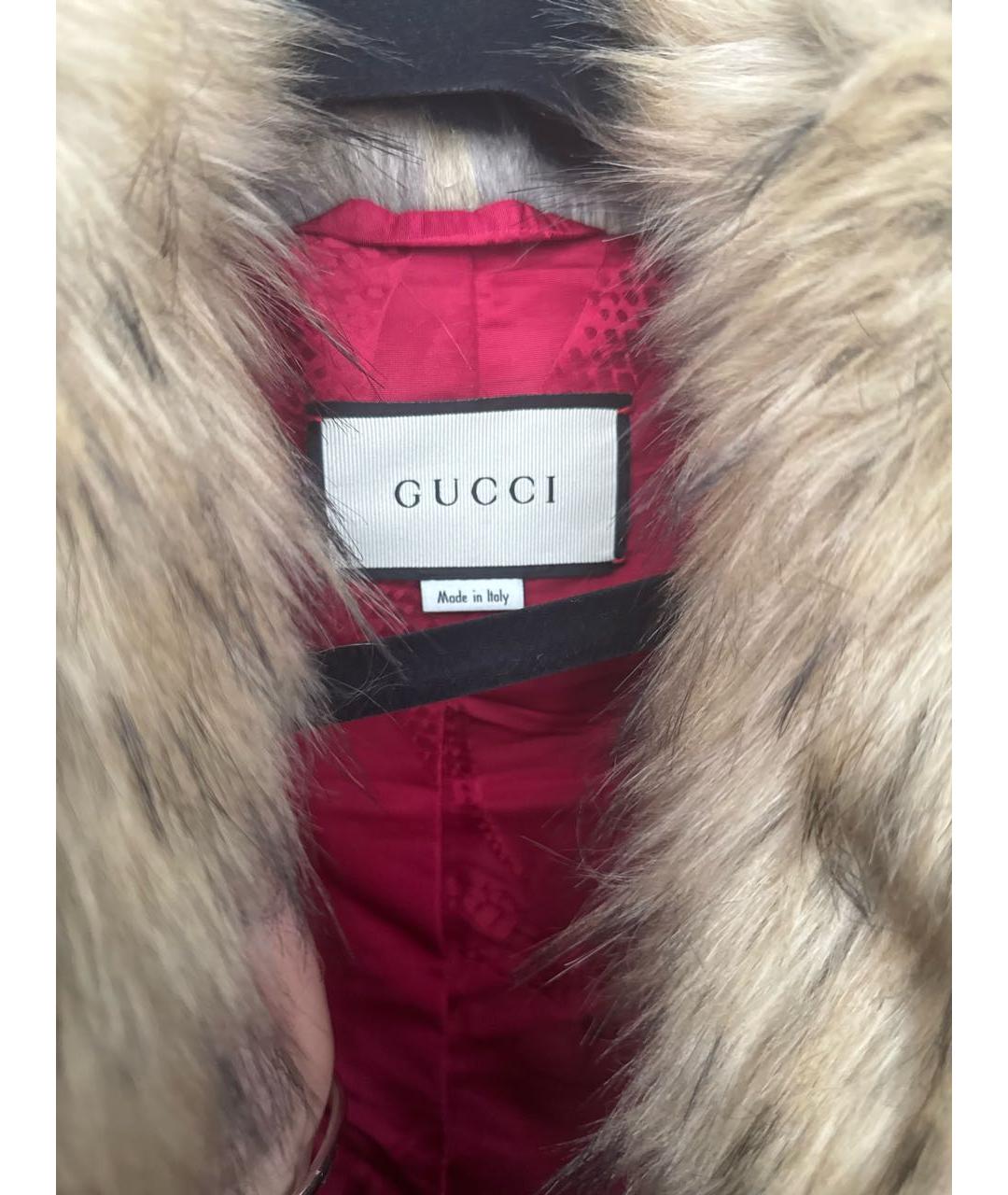 GUCCI Бежевая меховая шуба, фото 3