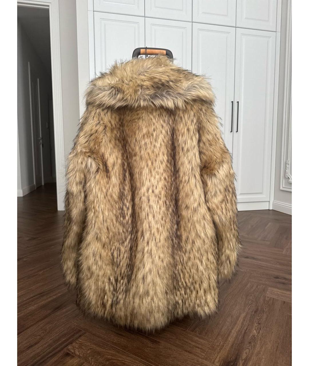 GUCCI Бежевая меховая шуба, фото 2