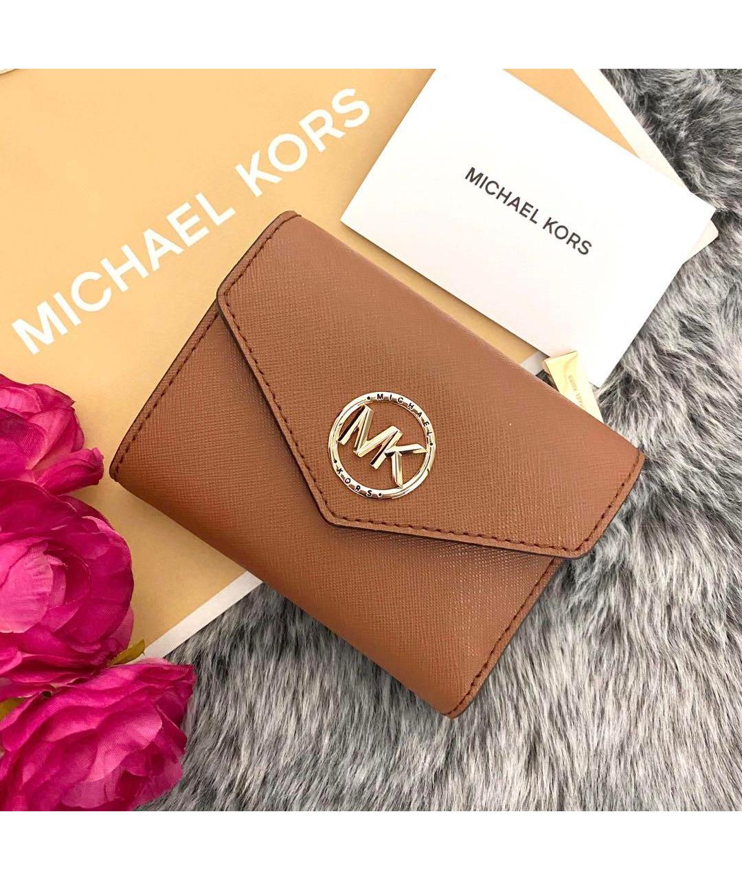 MICHAEL KORS Коричневый кожаный кошелек, фото 4