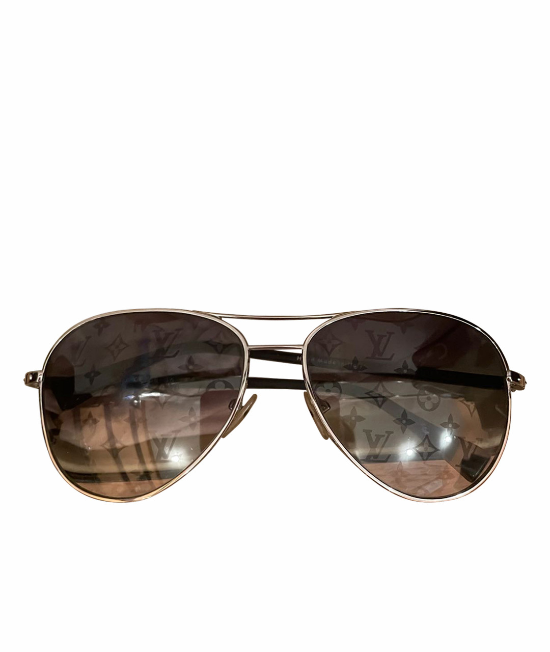 LOUIS VUITTON PRE-OWNED Серебряные солнцезащитные очки, фото 1