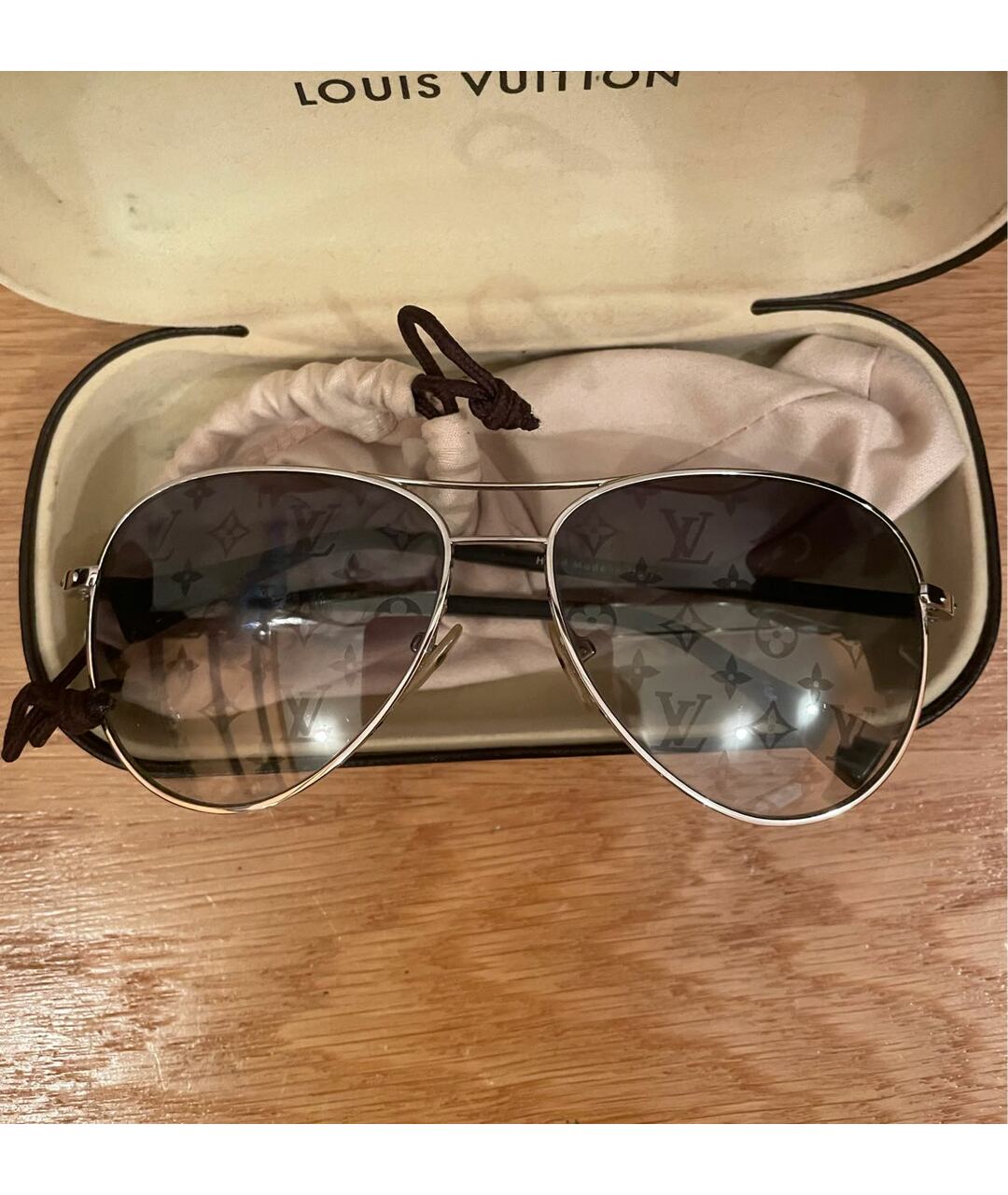 LOUIS VUITTON PRE-OWNED Серебряные солнцезащитные очки, фото 3