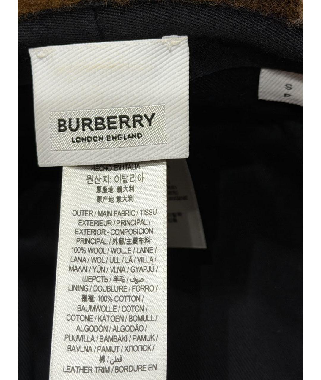 BURBERRY Коричневая шерстяная панама, фото 4