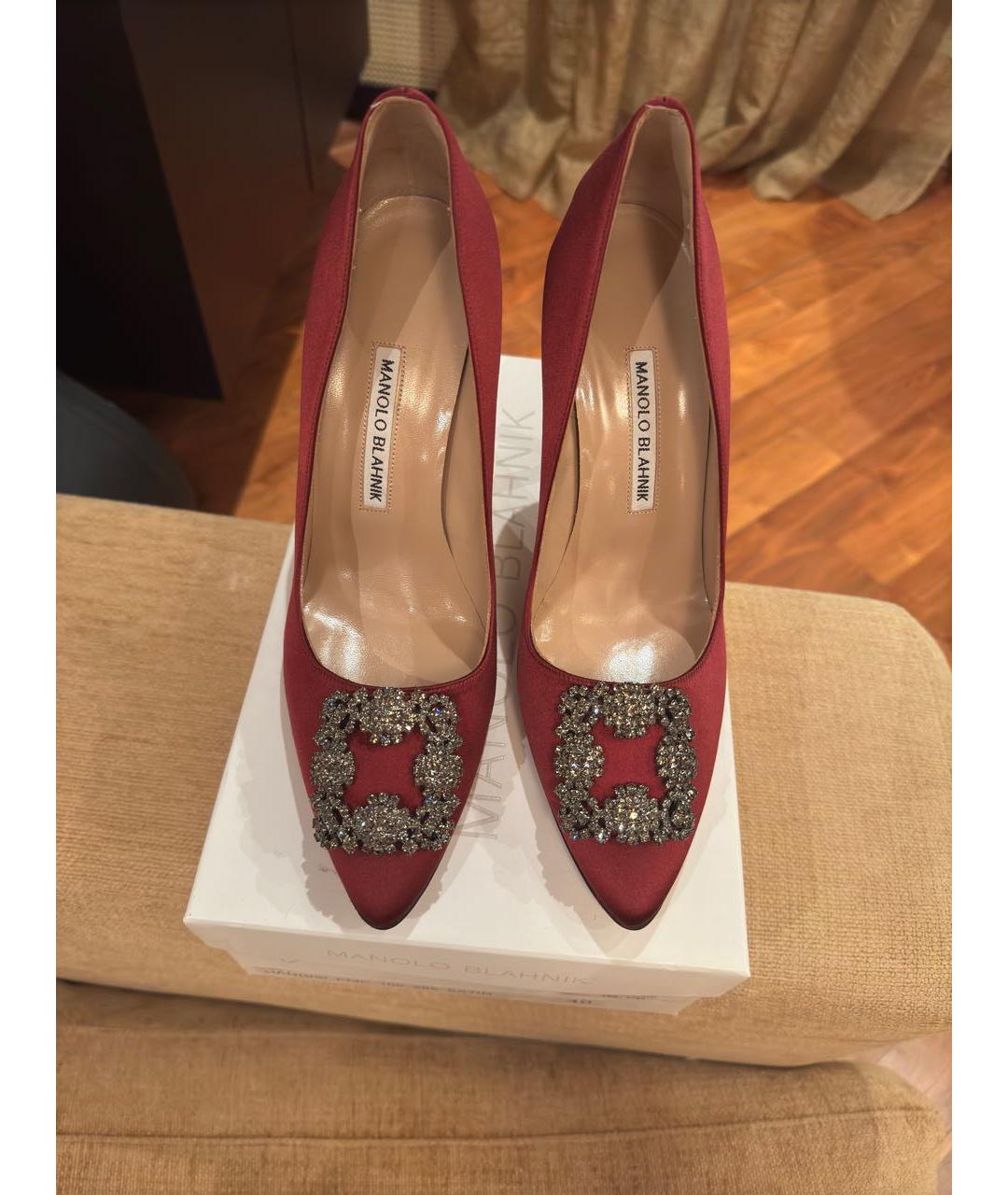 MANOLO BLAHNIK Бордовые туфли, фото 2