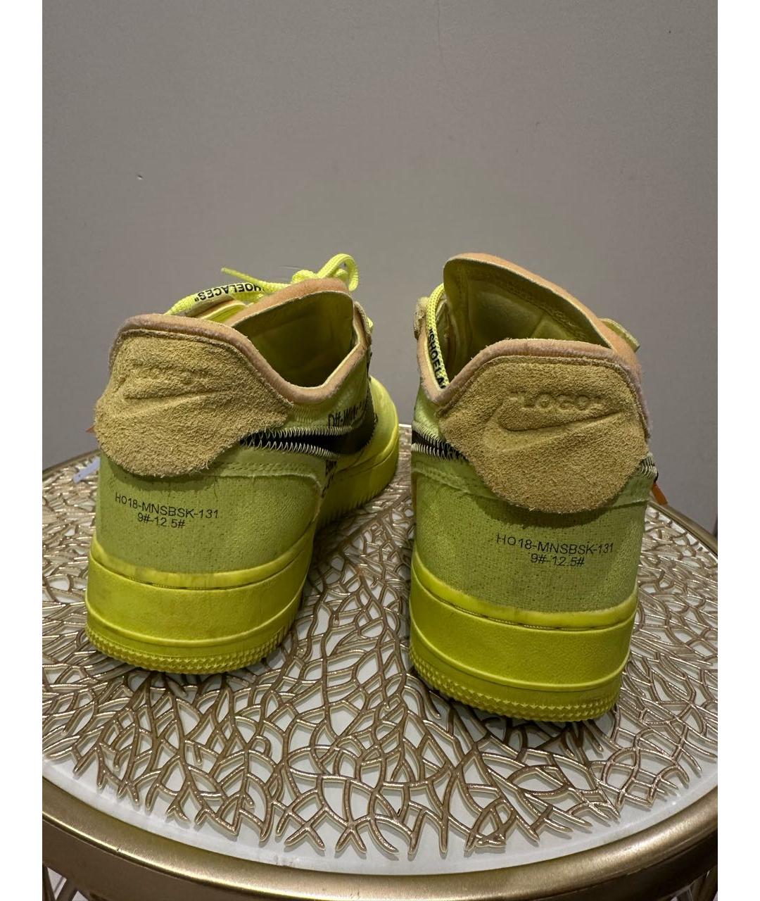 NIKE X OFF-WHITE Салатовые низкие кроссовки / кеды, фото 4