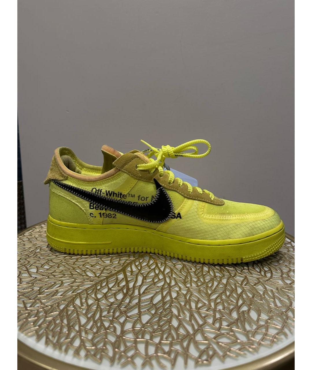 NIKE X OFF-WHITE Салатовые низкие кроссовки / кеды, фото 5