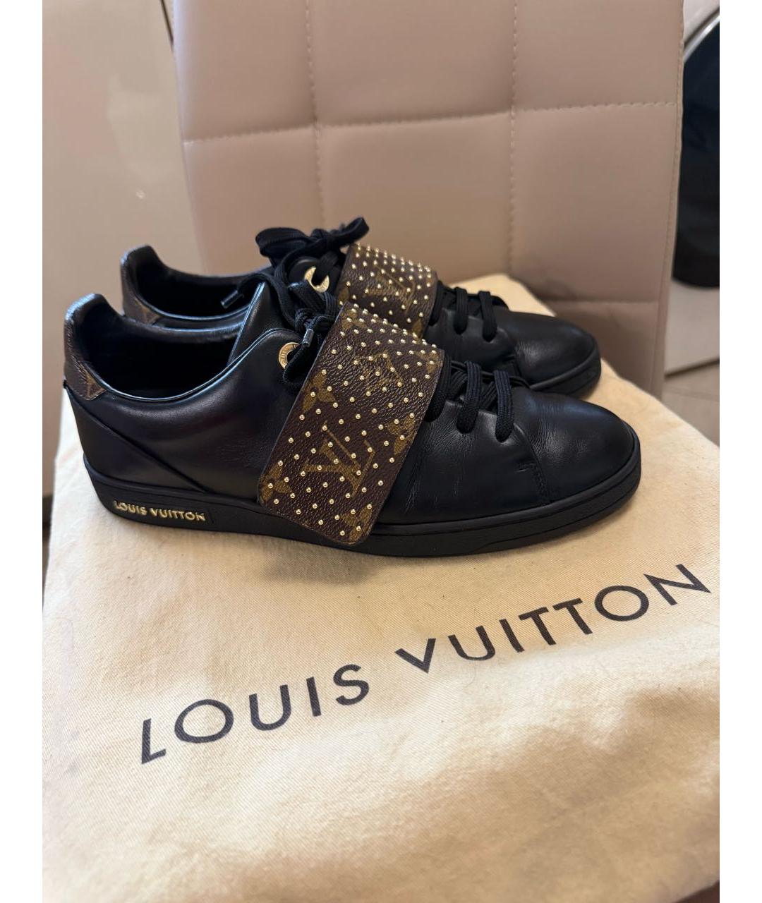 LOUIS VUITTON Черные кожаные кеды, фото 6