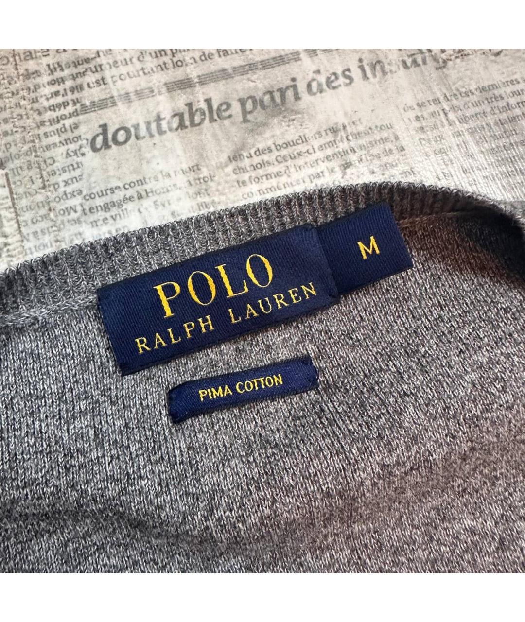 POLO RALPH LAUREN Серый хлопковый джемпер / свитер, фото 3