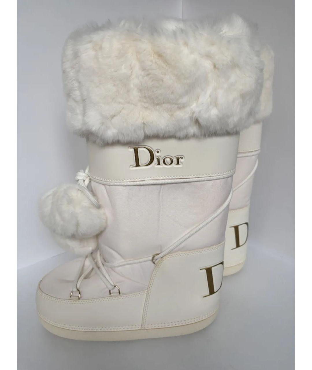 CHRISTIAN DIOR Белые неопреновые сапоги, фото 6