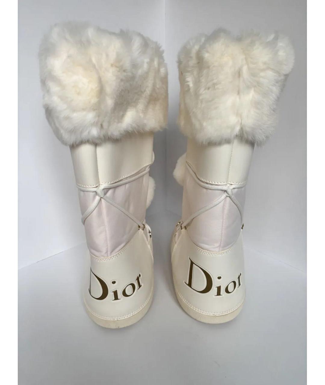 CHRISTIAN DIOR Белые неопреновые сапоги, фото 4