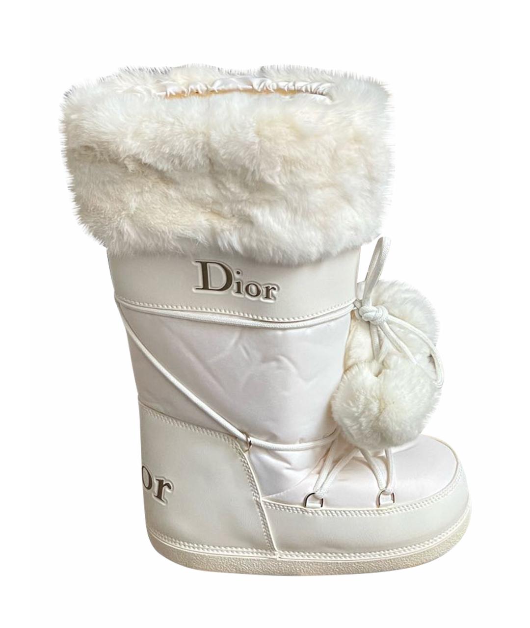 CHRISTIAN DIOR Белые неопреновые сапоги, фото 1